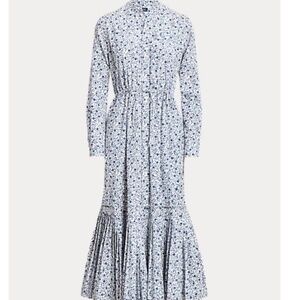 NWT Polo Ralph Lauren Floral Pleated-Hem Drawstring Dress NEW With Tag Size …